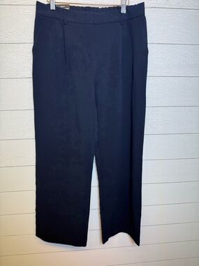 DKNY Women’s Navy Wide-Leg Trousers Size 10